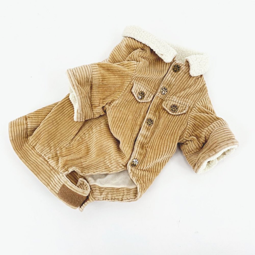 SOLD DMC Corduroy and Sherpa Dog Jacket - Picture 1 of 9